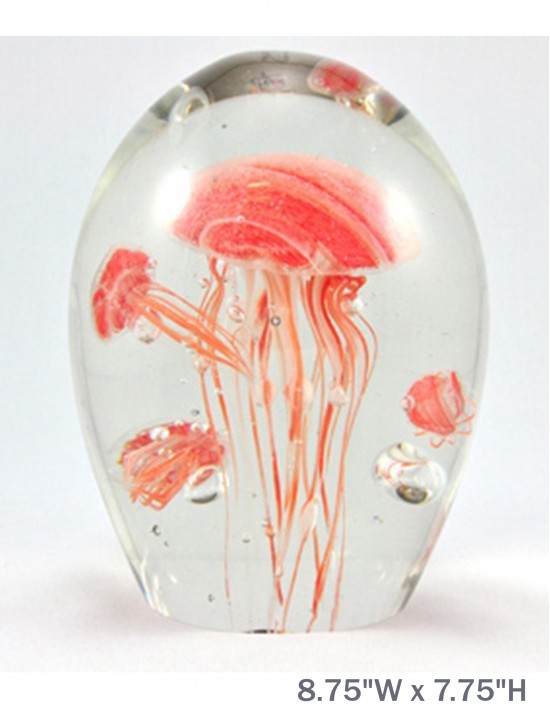 Glass Jellyfish Paperweight